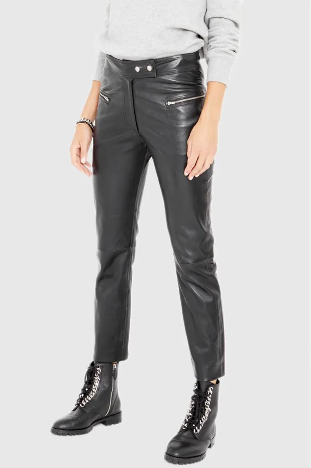Women Rebecca Minkoff Bottoms Poppy Leather Legging Black