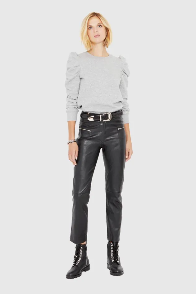 Women Rebecca Minkoff Bottoms Poppy Leather Legging Black Women Rebecca Minkoff Bottoms Poppy Leather Legging Black