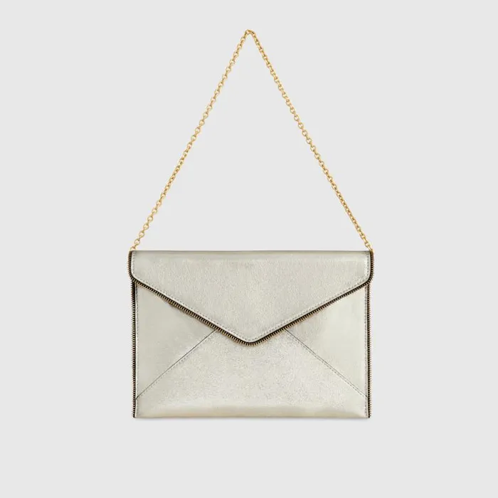 Women Rebecca Minkoff Clutches Leo Clutch With Chain Strap Champagne Women Rebecca Minkoff Clutches Leo Clutch With Chain Strap Champagne