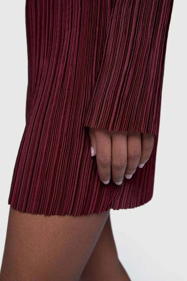 Women Rebecca Minkoff Dresses Iris Pleated Long Sleeve Mini Lacquer Women Rebecca Minkoff Dresses Iris Pleated Long Sleeve Mini Lacquer