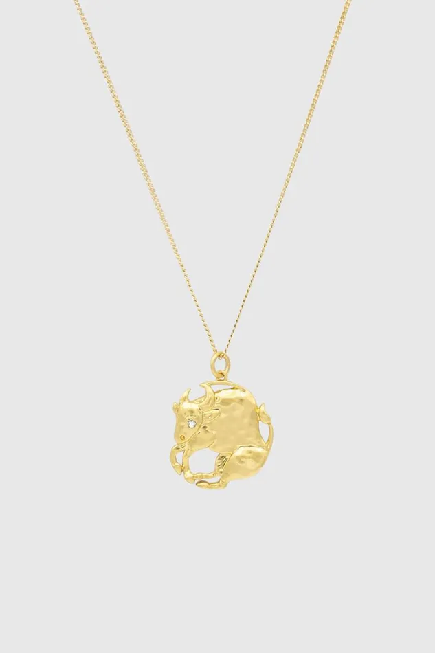 Women Rebecca Minkoff Jewelry Taurus Zodiac Medallion Necklace