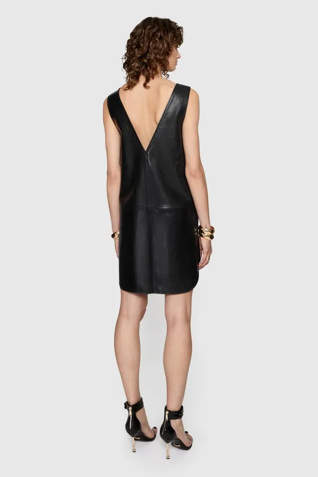 Women Rebecca Minkoff Leather Adrian Zip Dress Black Women Rebecca Minkoff Leather Adrian Zip Dress Black