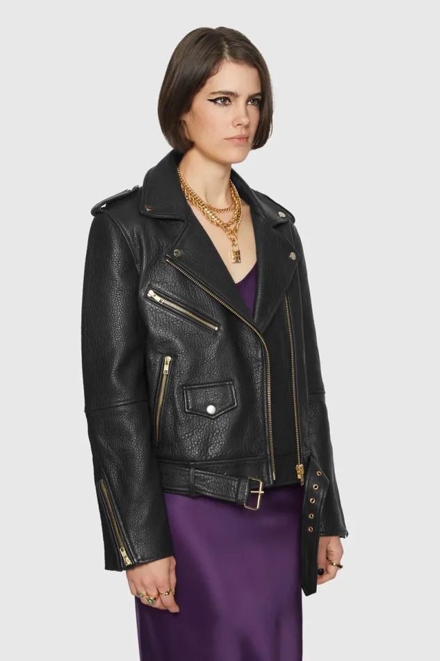 Women Rebecca Minkoff Leather Jett Moto Black