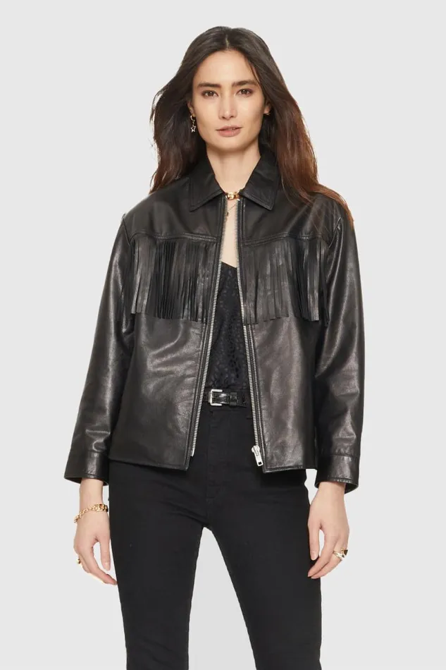 Women Rebecca Minkoff Leather Shannon Jacket Black