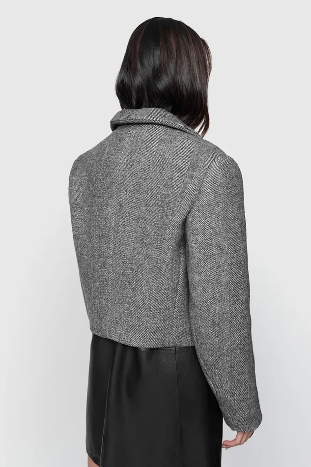 Women Rebecca Minkoff Outerwear Margo Crop Coat Herringbone Women Rebecca Minkoff Outerwear Margo Crop Coat Herringbone