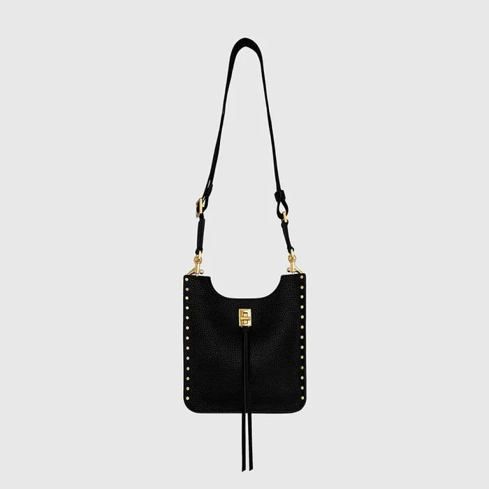 Women Rebecca Minkoff Shoulder Bags Darren Mini Feed Black Women Rebecca Minkoff Shoulder Bags Darren Mini Feed Black