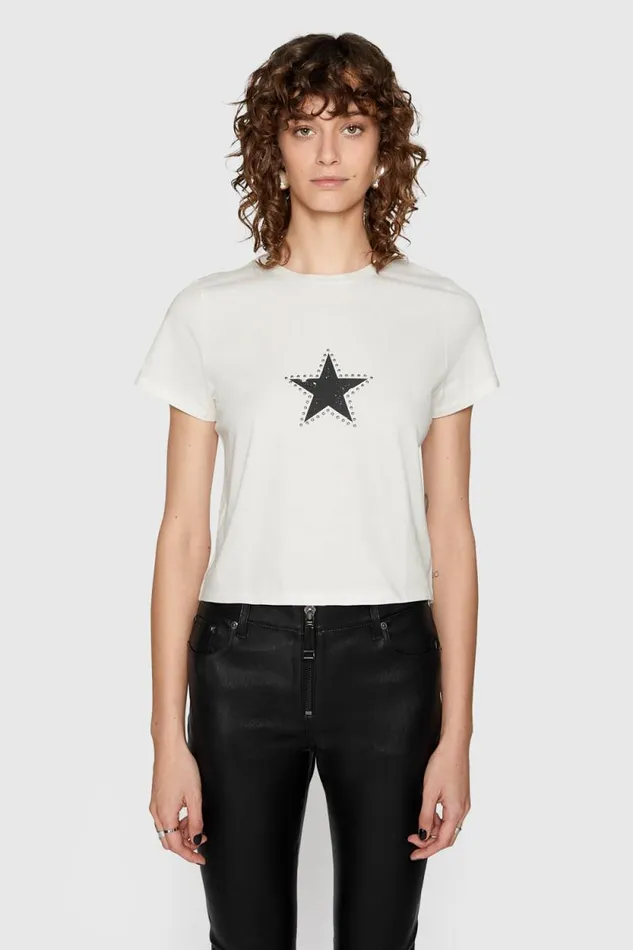 Women Rebecca Minkoff Tops Carlin Crop TShirt Coconut