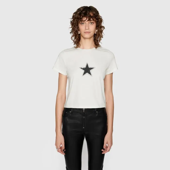 Women Rebecca Minkoff Tops Carlin Crop TShirt Coconut Women Rebecca Minkoff Tops Carlin Crop TShirt Coconut