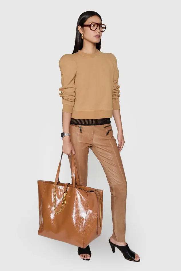 Women Rebecca Minkoff Tops Jade Sculpted Sweatshirt Oat