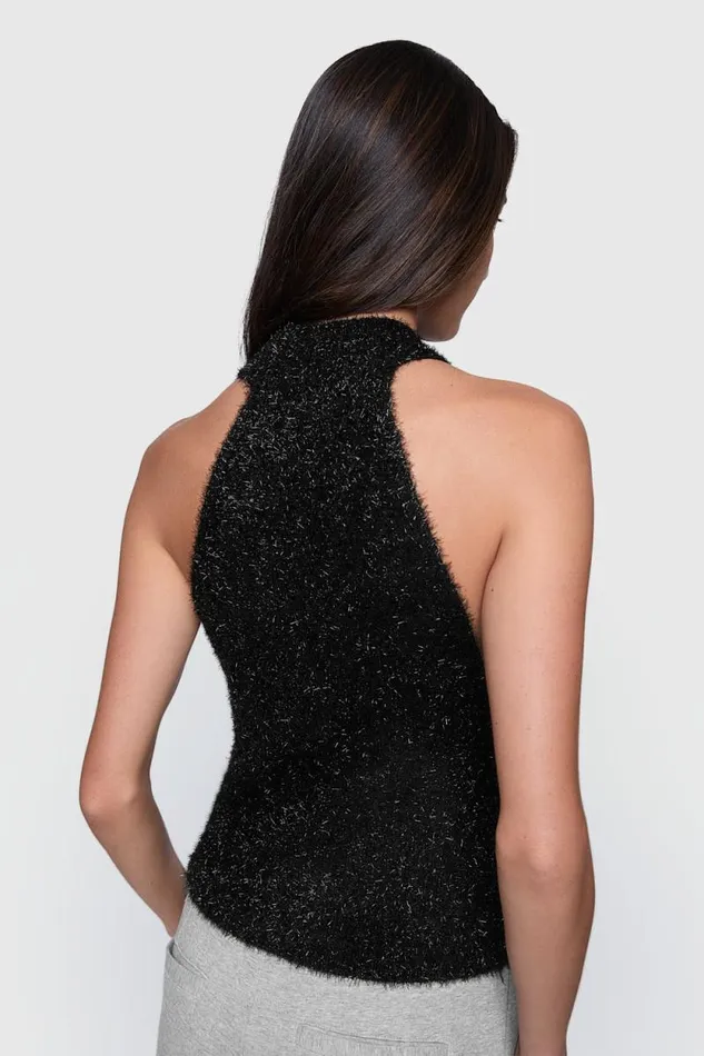 Women Rebecca Minkoff Tops Sage Lurex Halter True Black Women Rebecca Minkoff Tops Sage Lurex Halter True Black