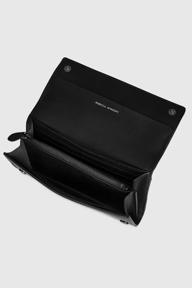 Women Rebecca Minkoff Wallets Studded Continental Wallet Black Women Rebecca Minkoff Wallets Studded Continental Wallet Black