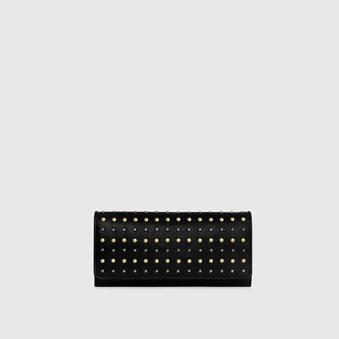 Women Rebecca Minkoff Wallets Studded Continental Wallet Black Women Rebecca Minkoff Wallets Studded Continental Wallet Black