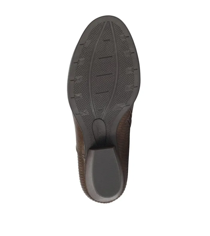 Women Reggie Block Heel Bootie Dark Brown Baretraps Booties