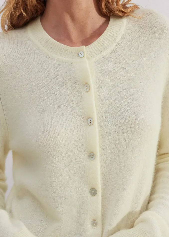 Women Responsible Alpaca Crop Cardigan Winter Citrus MEEM