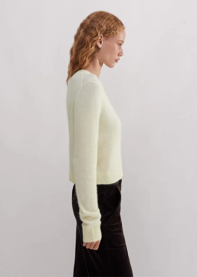 Women Responsible Alpaca Crop Cardigan Winter Citrus MEEM