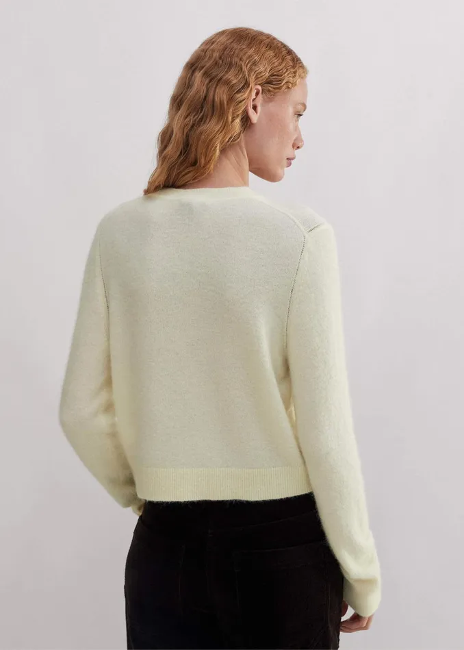 Women Responsible Alpaca Crop Cardigan Winter Citrus MEEM