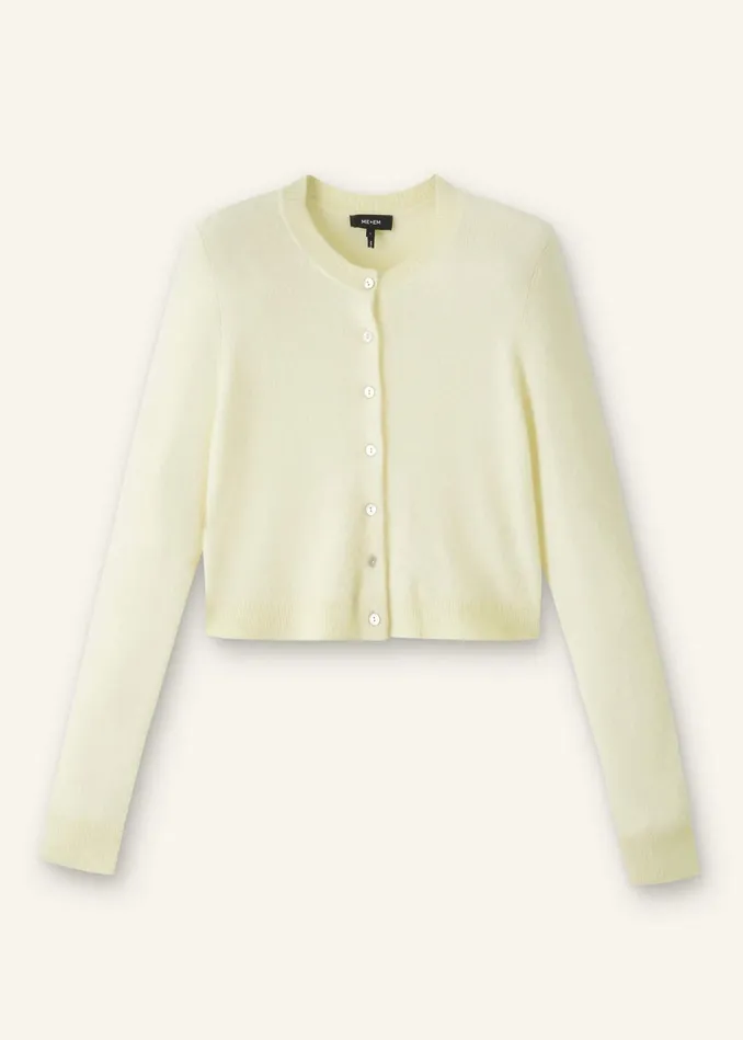 Women Responsible Alpaca Crop Cardigan Winter Citrus MEEM