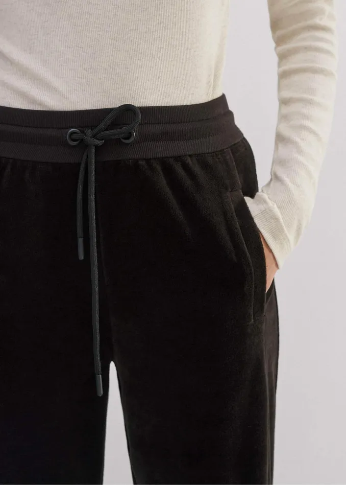 Women Rib Trim Velour Jogger Double Espresso MEEM