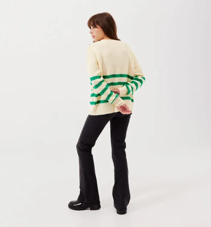 Women Ribbed Oversized Jumper 8211 Green Stripes Promod Jumpers And Cardigans Women Ribbed Oversized Jumper 8211 Green Stripes Promod Jumpers And Cardigans