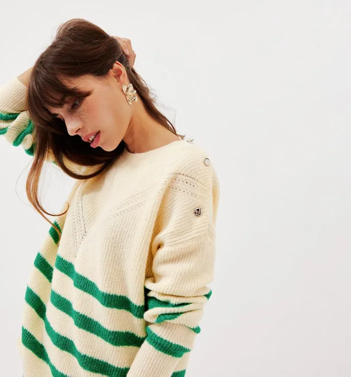 Women Ribbed Oversized Jumper 8211 Green Stripes Promod Jumpers And Cardigans Women Ribbed Oversized Jumper 8211 Green Stripes Promod Jumpers And Cardigans
