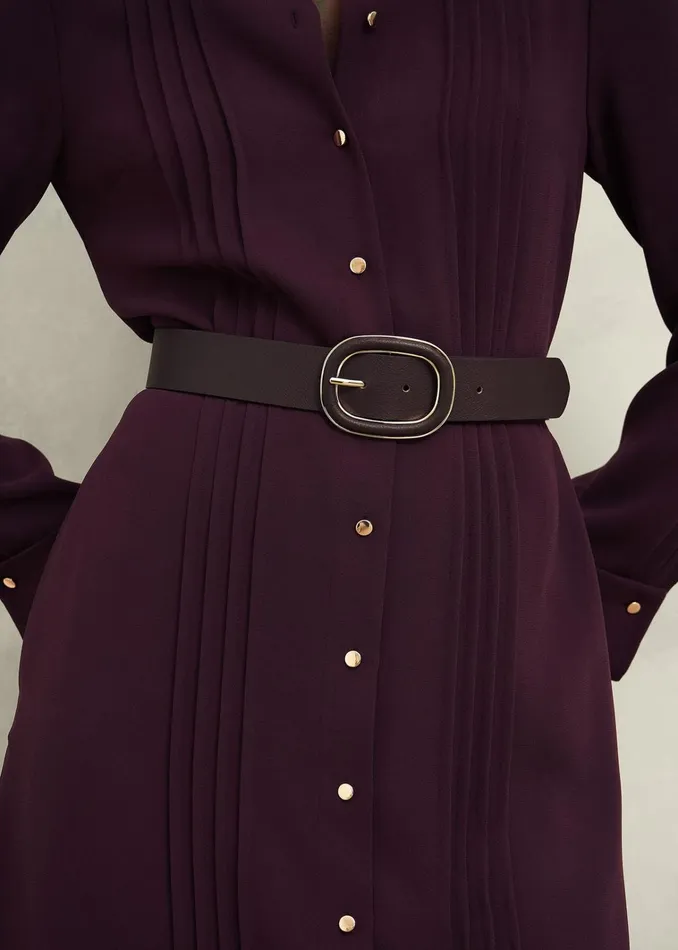 Women Rory Leather Waist Belt Malbec Purple Hobbs Belts