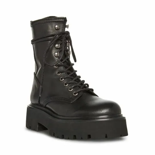 Women ROWEN BLACK LEATHER Black Leather Steve Madden Boots and Booties Women ROWEN BLACK LEATHER Black Leather Steve Madden Boots and Booties