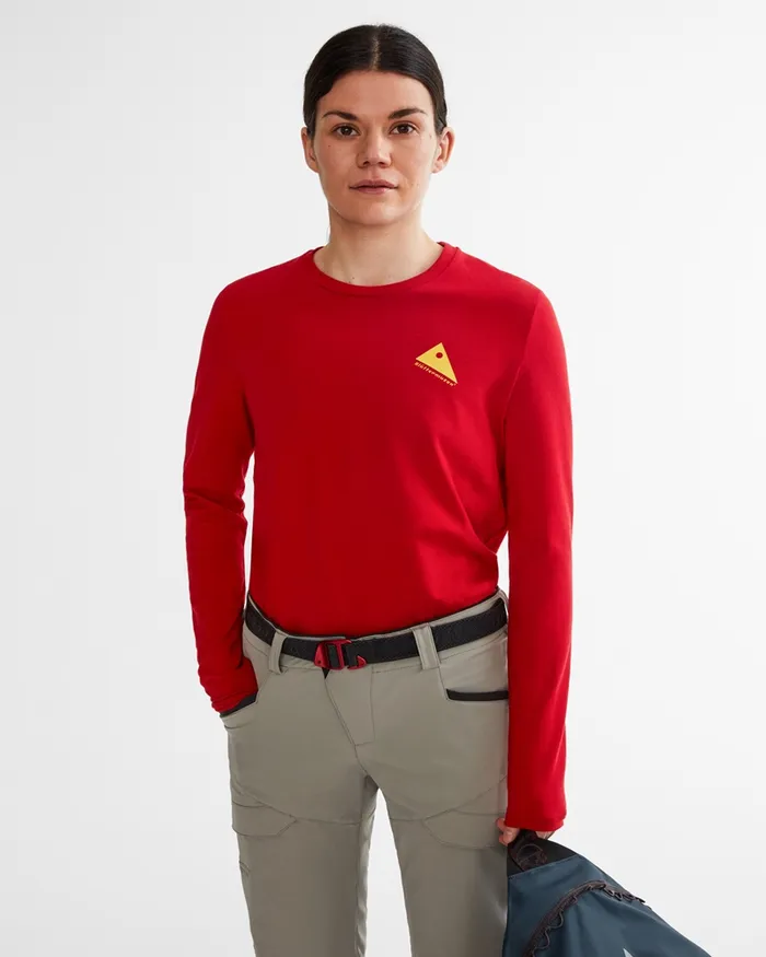 Women Runa Commitment Long Sleeve Tee True Red Klttermusen TShirts