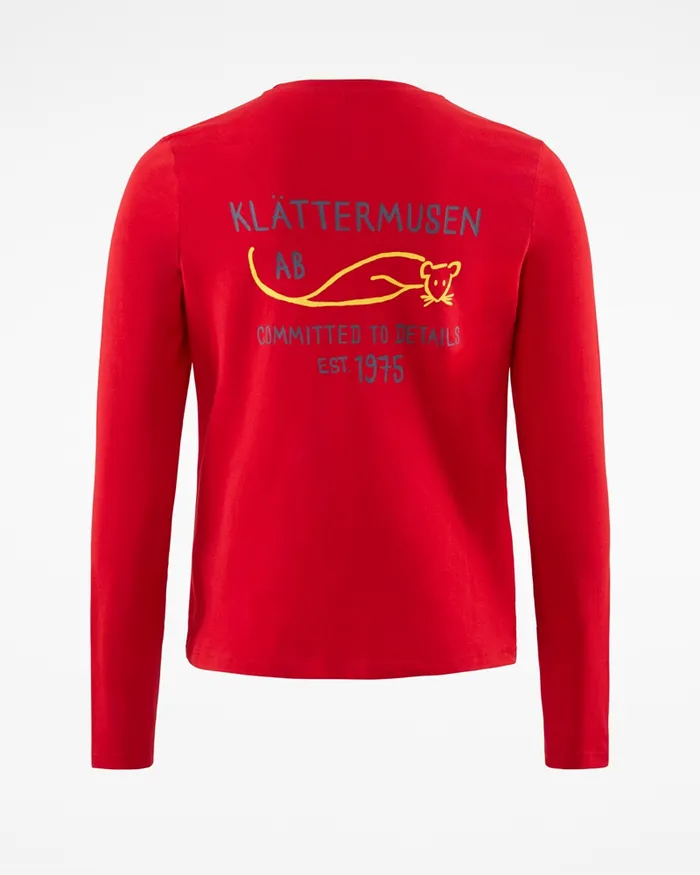 Women Runa Commitment Long Sleeve Tee True Red Klttermusen TShirts