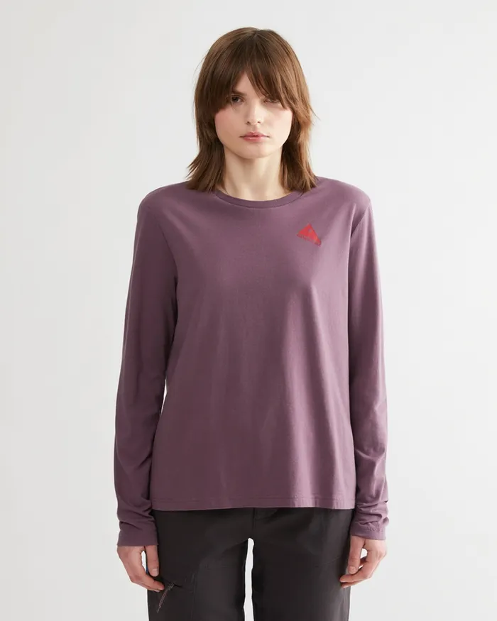 Women Runa Rain Mouse Organic Cotton Long Sleeve Tee Black Plum Klttermusen TShirts