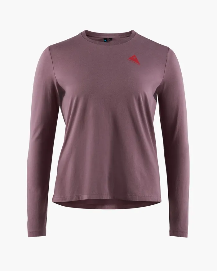 Women Runa Rain Mouse Organic Cotton Long Sleeve Tee Black Plum Klttermusen TShirts