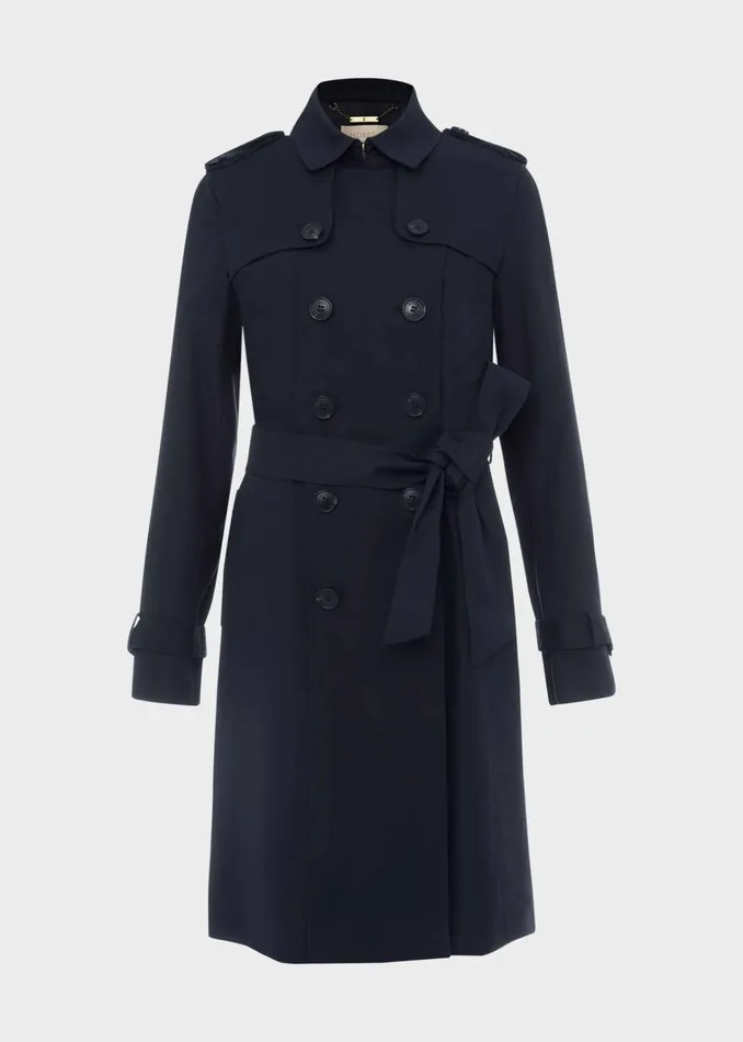 Women Saskia Water Resistant Trench Coat Navy Hobbs Coats and Jackets