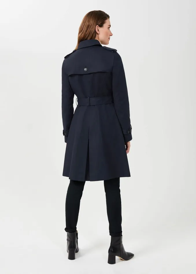 Women Saskia Water Resistant Trench Coat Navy Hobbs Coats and Jackets