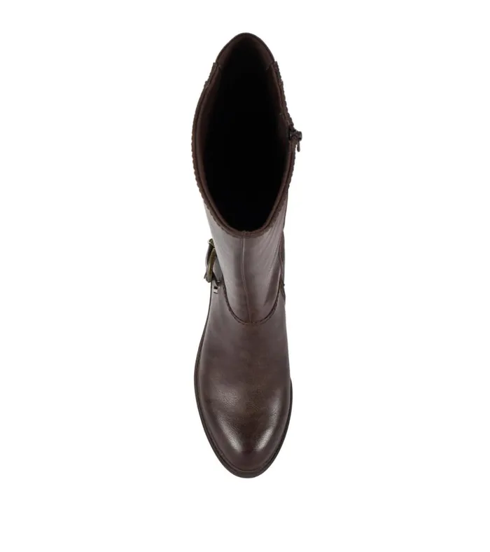 Women Sasson Wide Calf Tall Boot Dark Brown Baretraps Wide Calf Boots