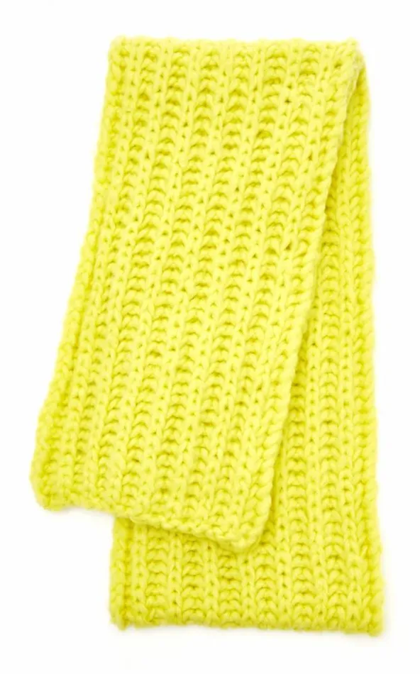 Women Scarves and Gloves Gabriela Hearst Ruben Knit Scarf In Citrine Welfat Cashmere