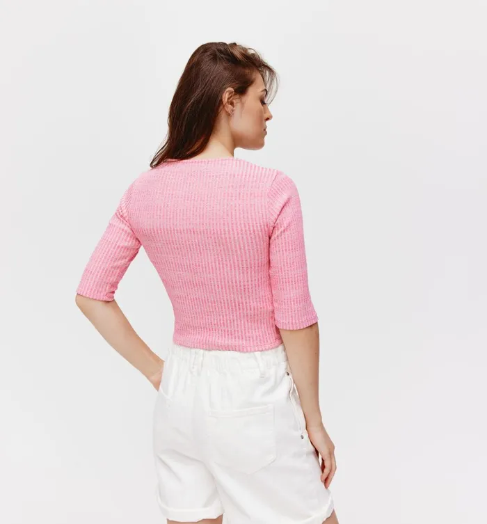 Women Shaped Top 8211 Neon Pink Promod Tops Women Shaped Top 8211 Neon Pink Promod Tops