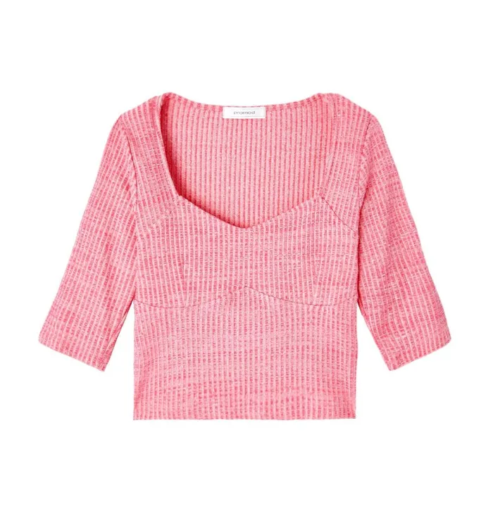 Women Shaped Top 8211 Neon Pink Promod Tops Women Shaped Top 8211 Neon Pink Promod Tops