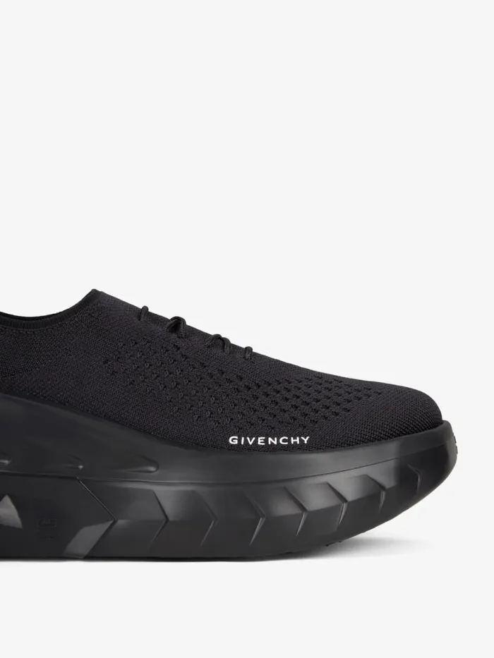 Women Shark Lock Givenchy Marshmallow Wedge Sneakers In Rubber And Knit Black Women Shark Lock Givenchy Marshmallow Wedge Sneakers In Rubber And Knit Black