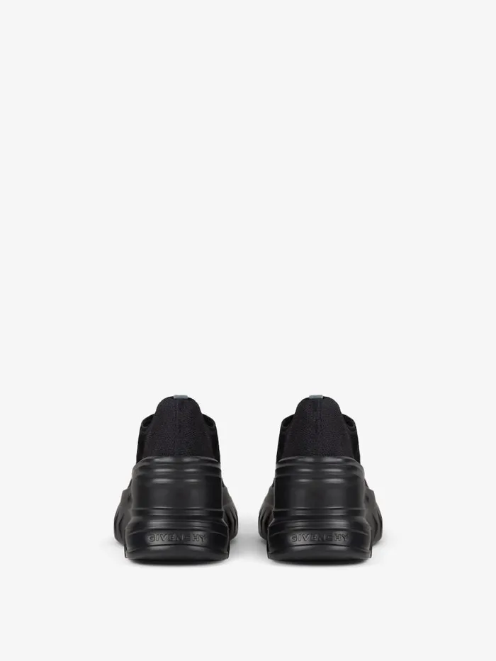 Women Shark Lock Givenchy Marshmallow Wedge Sneakers In Rubber And Knit Black Women Shark Lock Givenchy Marshmallow Wedge Sneakers In Rubber And Knit Black