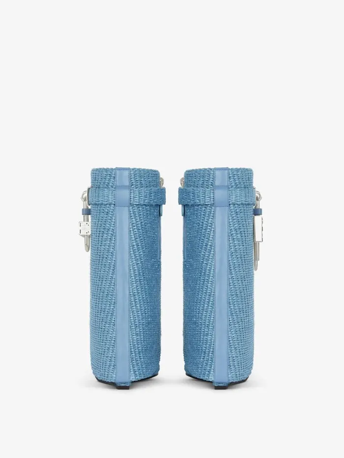 Women Shark Lock Givenchy Shark Lock Ankle Boots In Raffia Denim Blue Women Shark Lock Givenchy Shark Lock Ankle Boots In Raffia Denim Blue