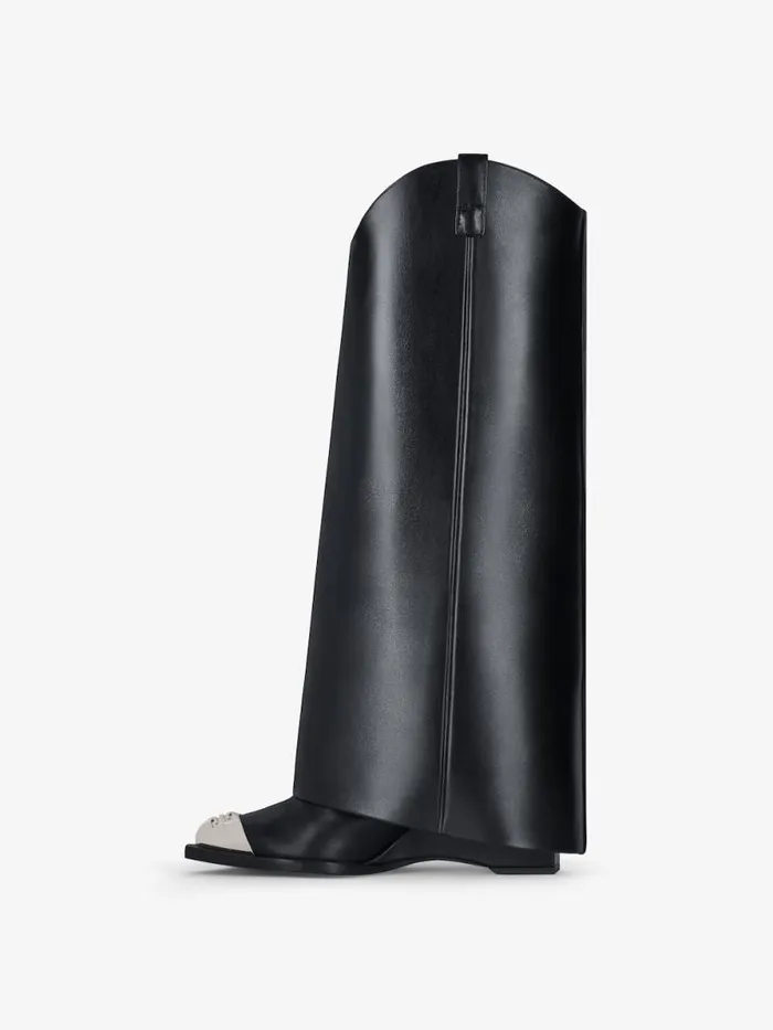 Women Shark Lock Givenchy Shark Lock Cowboy Boots In Corset Style Leather Black Women Shark Lock Givenchy Shark Lock Cowboy Boots In Corset Style Leather Black