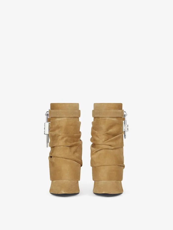 Women Shark Lock Givenchy Shark Lock Stiletto Ankle Boots In Suede Hazel Women Shark Lock Givenchy Shark Lock Stiletto Ankle Boots In Suede Hazel