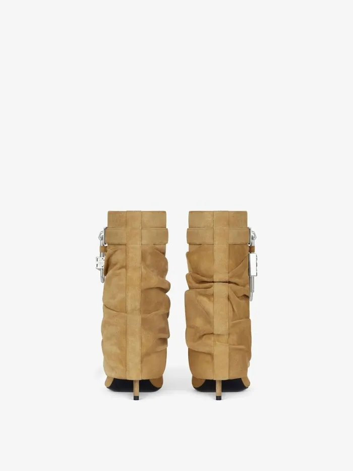 Women Shark Lock Givenchy Shark Lock Stiletto Ankle Boots In Suede Hazel Women Shark Lock Givenchy Shark Lock Stiletto Ankle Boots In Suede Hazel