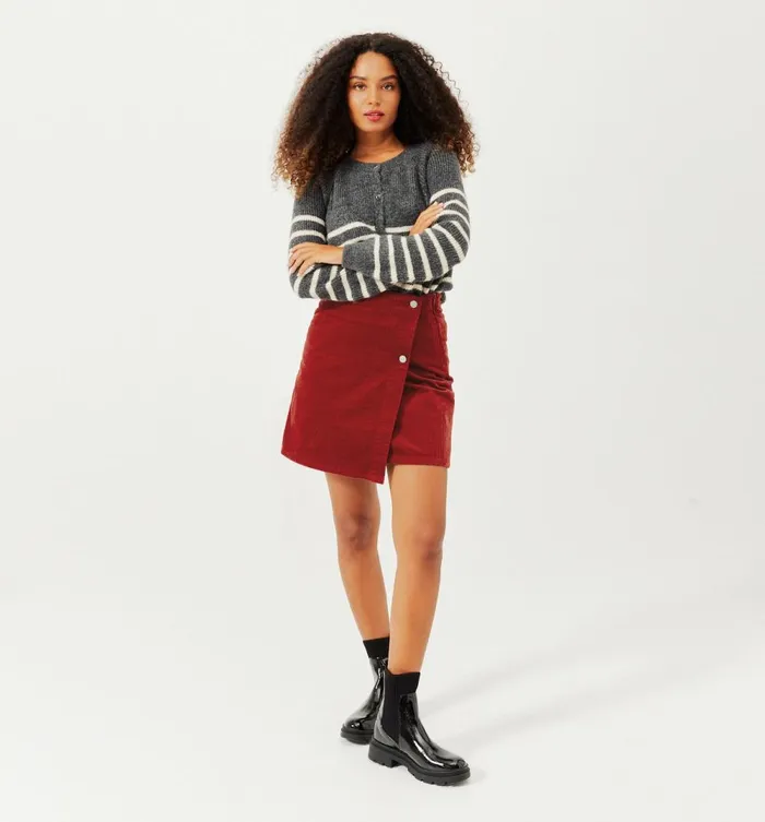 Women Short Corduroy Skirt 8211 Orange Cuit Fonce Promod Skirts Women Short Corduroy Skirt 8211 Orange Cuit Fonce Promod Skirts