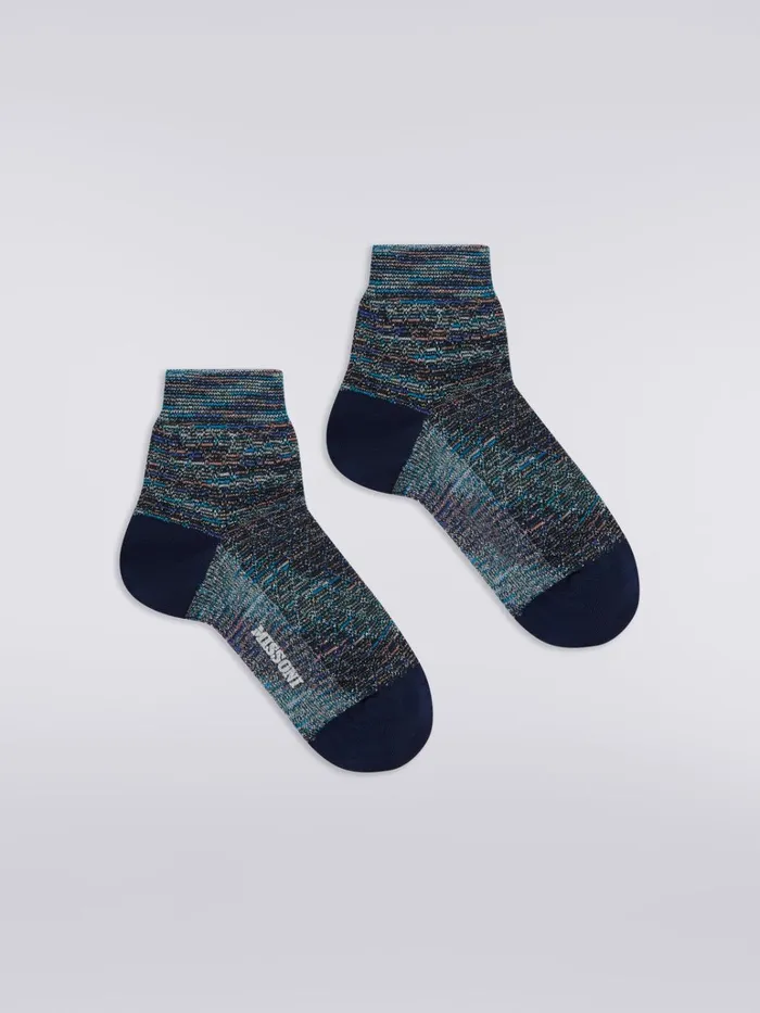 Women Short Cotton Blend Socks With Lurex Multicoloured Missoni Socks