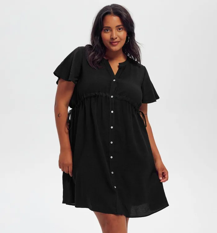 Women Short Flared Dress 8211 Black Promod Dresses Women Short Flared Dress 8211 Black Promod Dresses