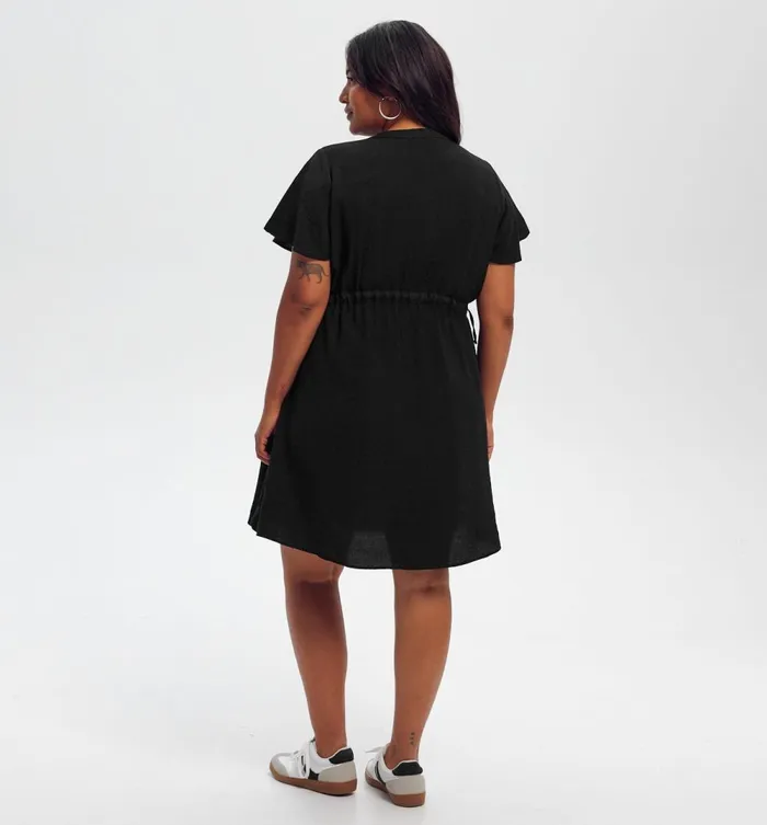 Women Short Flared Dress 8211 Black Promod Dresses Women Short Flared Dress 8211 Black Promod Dresses