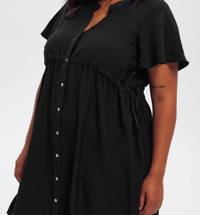 Women Short Flared Dress 8211 Black Promod Dresses Women Short Flared Dress 8211 Black Promod Dresses