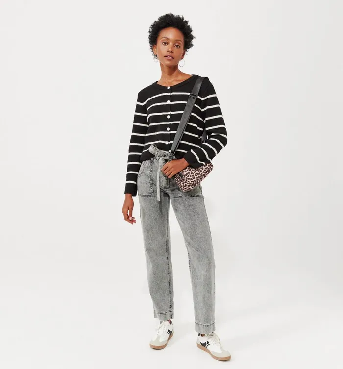 Women Short Striped Cardigan 8211 Ecru Stripes Promod Jumpers And Cardigans Women Short Striped Cardigan 8211 Ecru Stripes Promod Jumpers And Cardigans