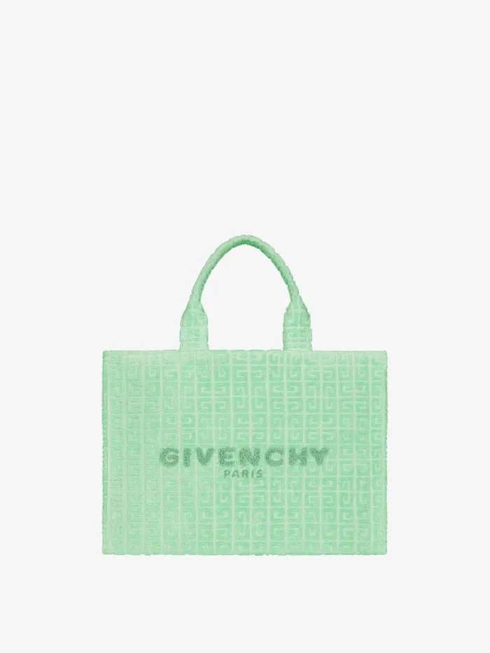 Women Shoulder Bags Givenchy Medium GTote Bag In 4G Cotton Towelling Aqua Green