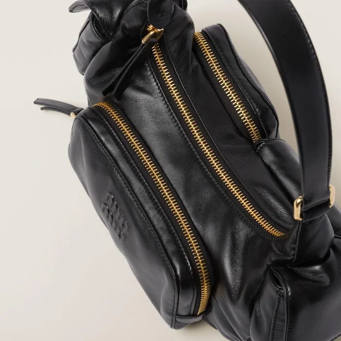 Women Shoulder Bags Miu Miu Nappa Leather Pocket Bag Black Women Shoulder Bags Miu Miu Nappa Leather Pocket Bag Black
